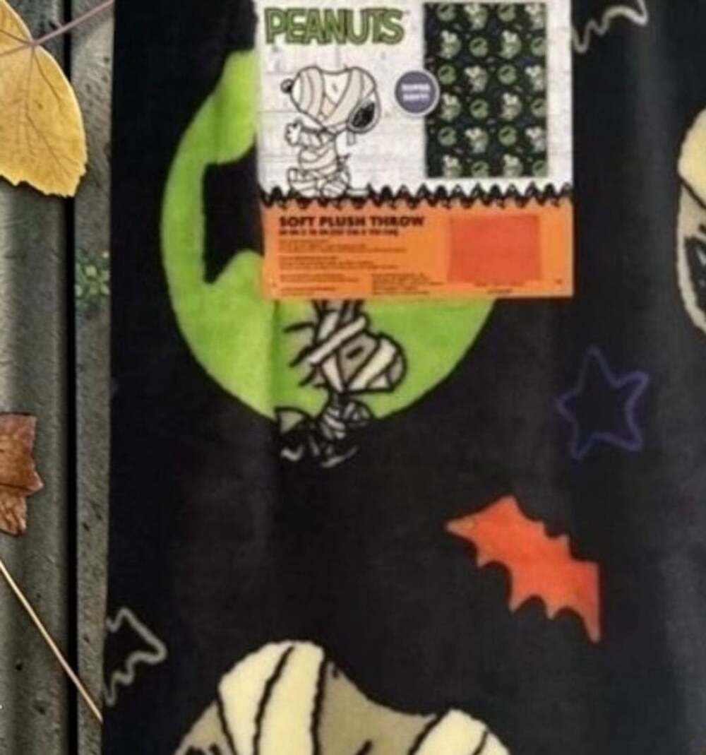 Peanuts Snoopy Woodstock Mummy Halloween Blanket Throw 50” x 70” NWT